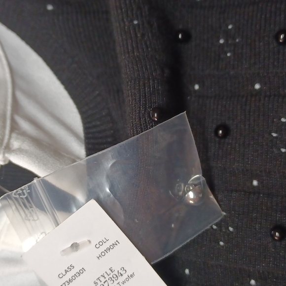 Whitehouse black market LP studded new with tags black sweater with white - Picture 5 of 6